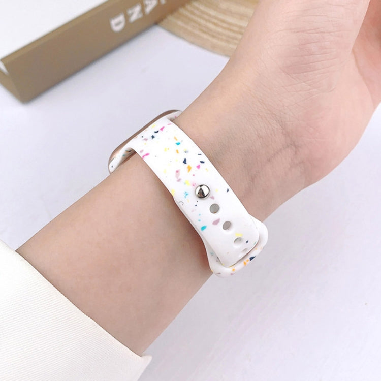 For Apple Watch Series 6 44mm Slim Style Colorful Dots Silicone Watch Band
