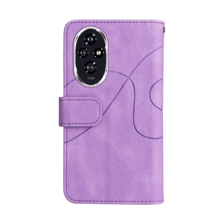 For Honor 200 Dual-color 9 Card Slots Zipper Wallet Leather Phone Case