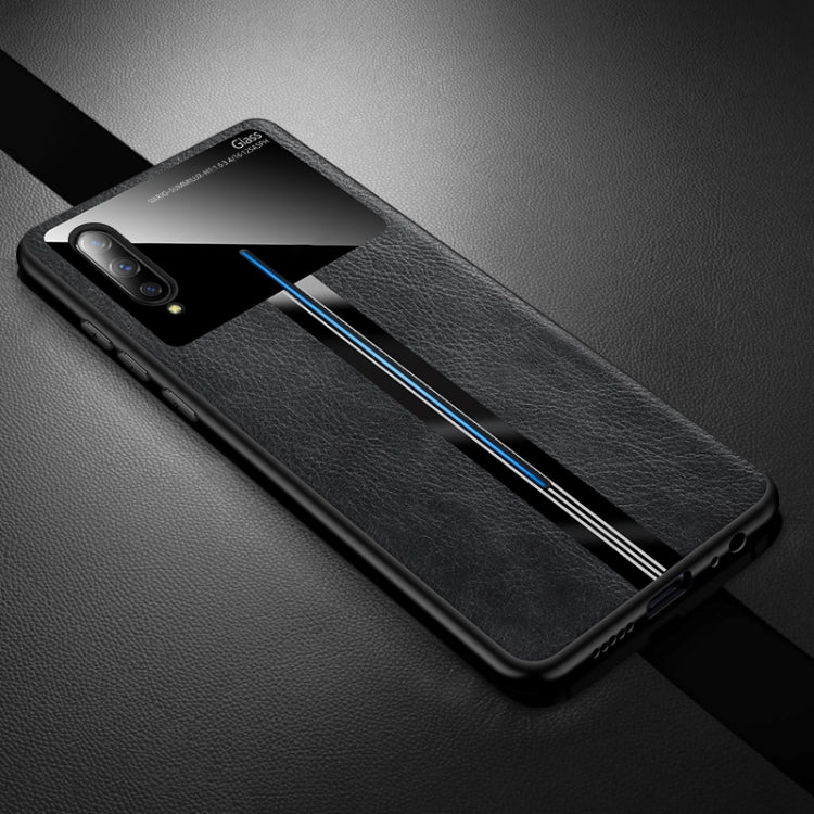 For Vivo iQOO Leather Texture PU + Glass + TPU Shockproof Protective Case