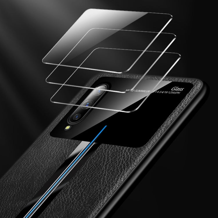 For Vivo iQOO Leather Texture PU + Glass + TPU Shockproof Protective Case