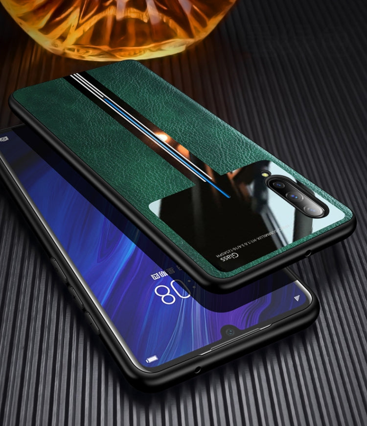 For Vivo iQOO Leather Texture PU + Glass + TPU Shockproof Protective Case