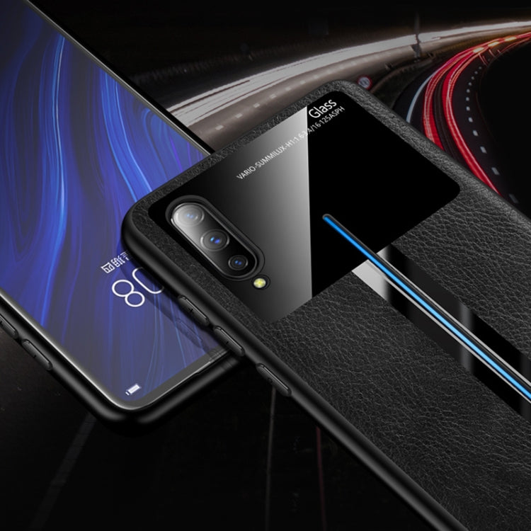 For Vivo iQOO Leather Texture PU + Glass + TPU Shockproof Protective Case