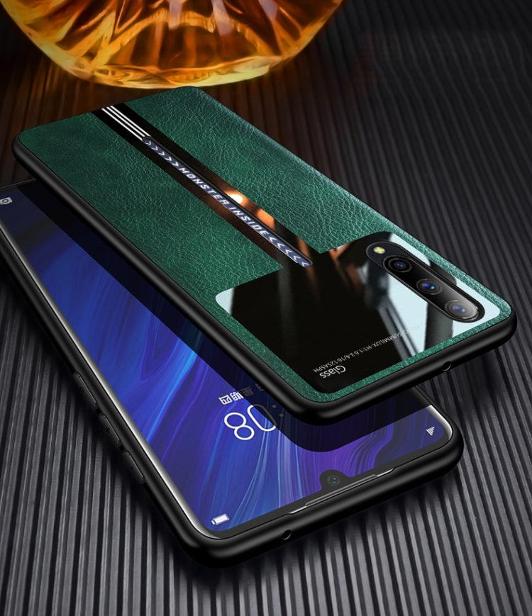 For Vivo iQOO Pro Leather Texture PU + Glass + TPU Shockproof Protective Case