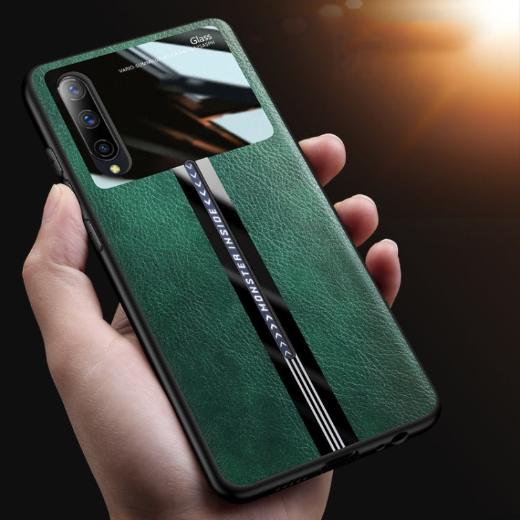 For Vivo iQOO Pro Leather Texture PU + Glass + TPU Shockproof Protective Case