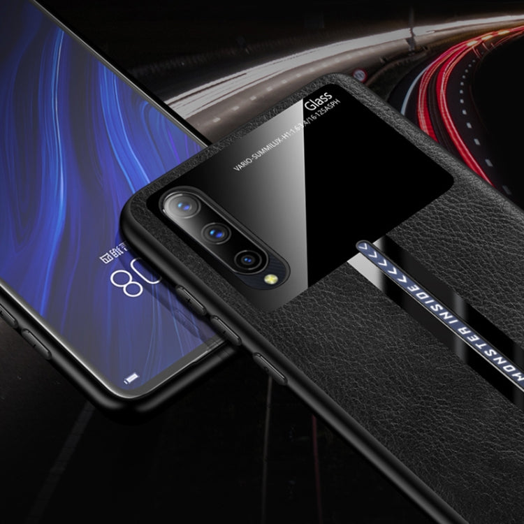 For Vivo iQOO Pro Leather Texture PU + Glass + TPU Shockproof Protective Case