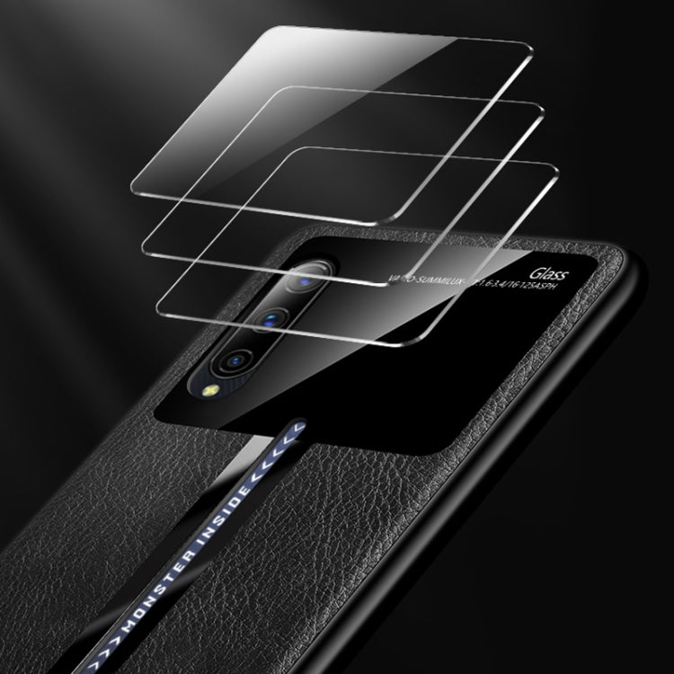 For Vivo iQOO Pro Leather Texture PU + Glass + TPU Shockproof Protective Case