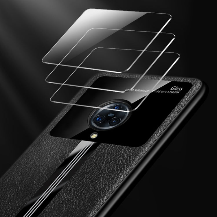 For Vivo NEX 3 Leather Texture PU + Glass + TPU Shockproof Protective Case