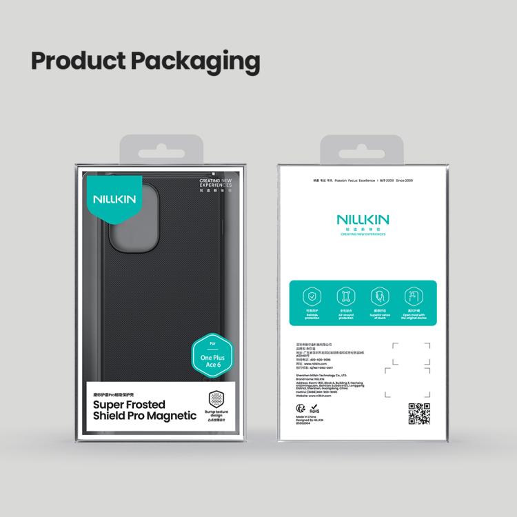 For OnePlus Ace 6 NILLKIN Frosted Shield Pro Magnetic Phone Case - Black