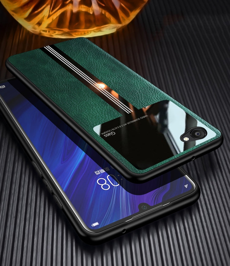 For Vivo X9S Leather Texture PU + Glass + TPU Shockproof Protective Case