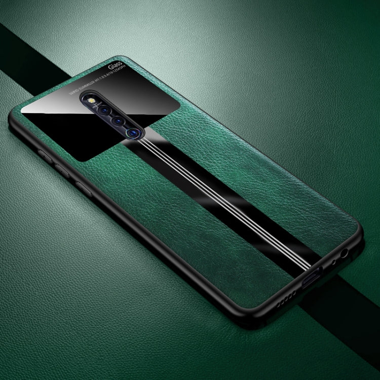 For Vivo X27 Pro Leather Texture PU + Glass + TPU Shockproof Protective Case