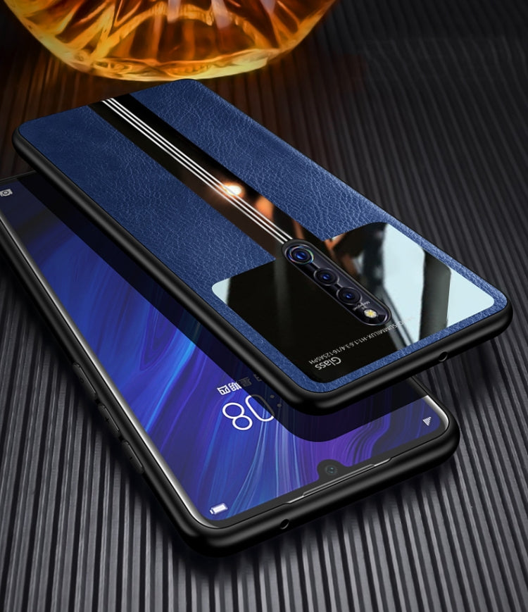 For Vivo X27 Pro Leather Texture PU + Glass + TPU Shockproof Protective Case