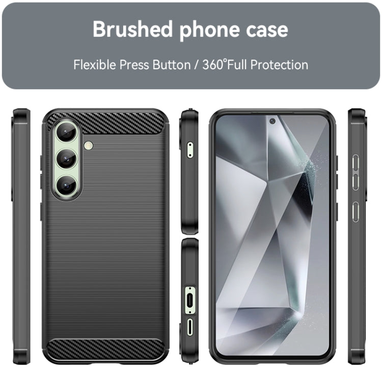 For Samsung Galaxy S24 FE 5G Carbon Fiber Brushed Texture TPU Phone Case