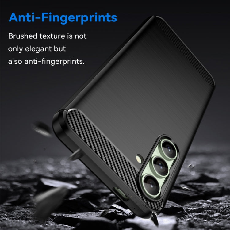 For Samsung Galaxy S24 FE 5G Carbon Fiber Brushed Texture TPU Phone Case