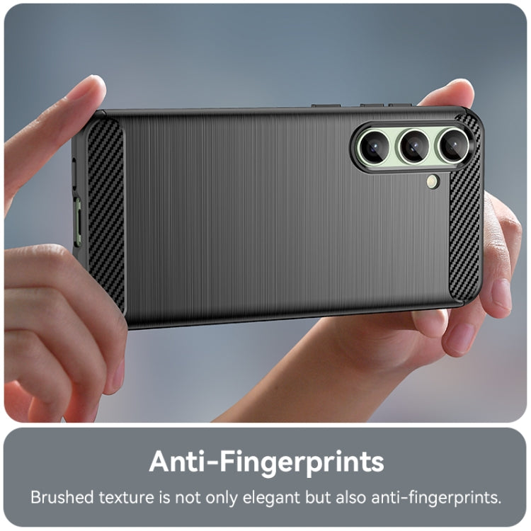 For Samsung Galaxy S24 FE 5G Carbon Fiber Brushed Texture TPU Phone Case