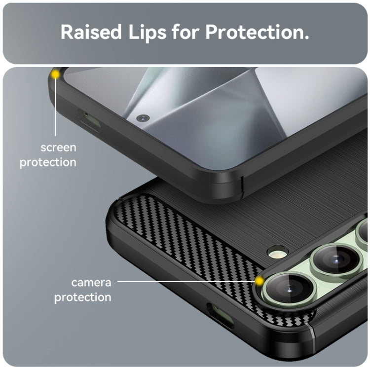 For Samsung Galaxy S24 FE 5G Carbon Fiber Brushed Texture TPU Phone Case
