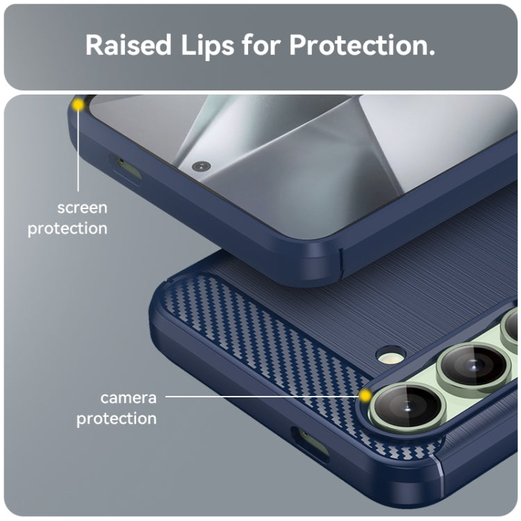 For Samsung Galaxy S24 FE 5G Carbon Fiber Brushed Texture TPU Phone Case