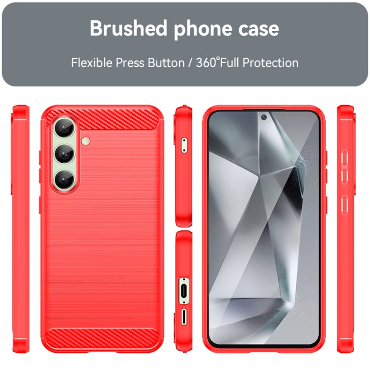For Samsung Galaxy S24 FE 5G Carbon Fiber Brushed Texture TPU Phone Case