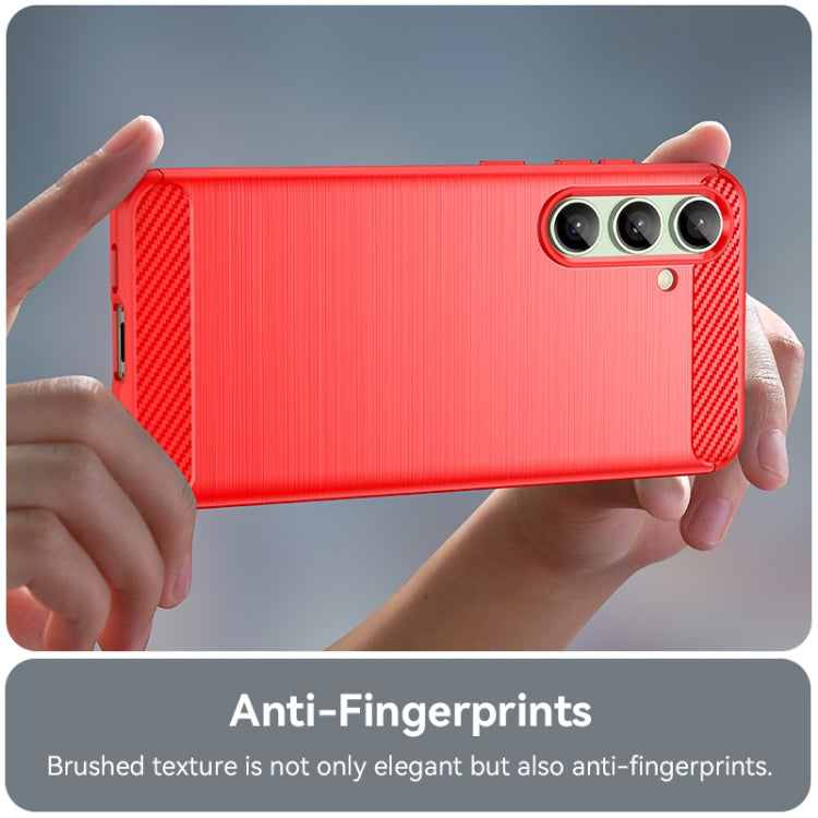 For Samsung Galaxy S24 FE 5G Carbon Fiber Brushed Texture TPU Phone Case