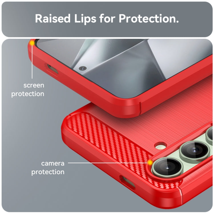 For Samsung Galaxy S24 FE 5G Carbon Fiber Brushed Texture TPU Phone Case