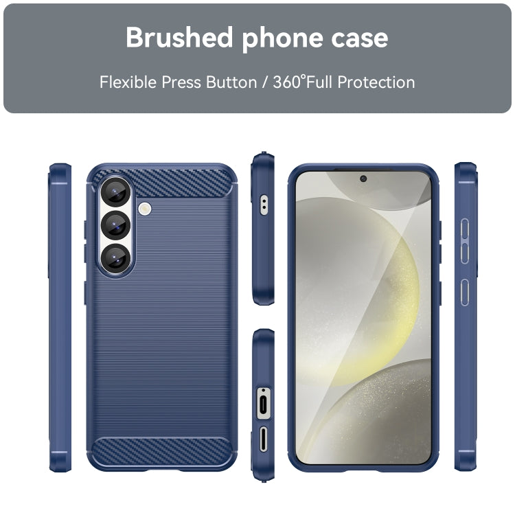 For Samsung Galaxy S25 5G Carbon Fiber Brushed Texture TPU Phone Case