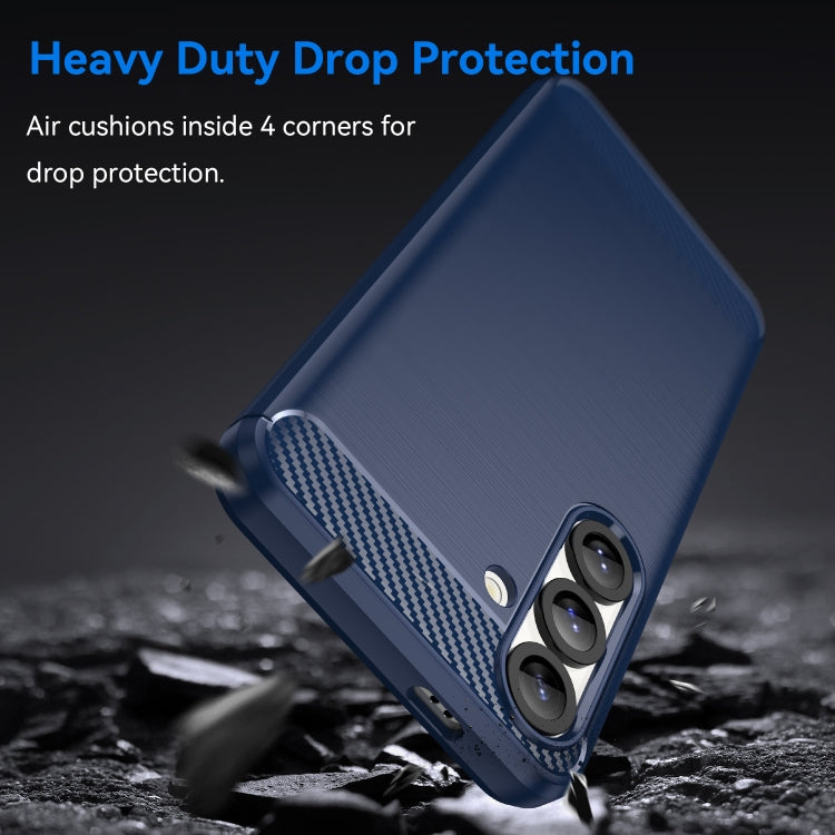 For Samsung Galaxy S25 5G Carbon Fiber Brushed Texture TPU Phone Case