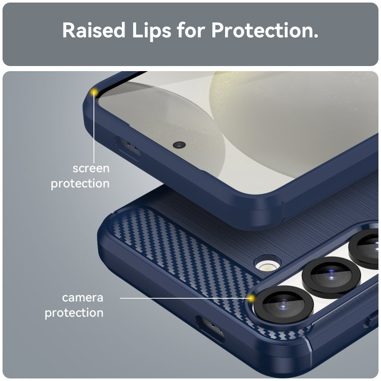 For Samsung Galaxy S25 5G Carbon Fiber Brushed Texture TPU Phone Case
