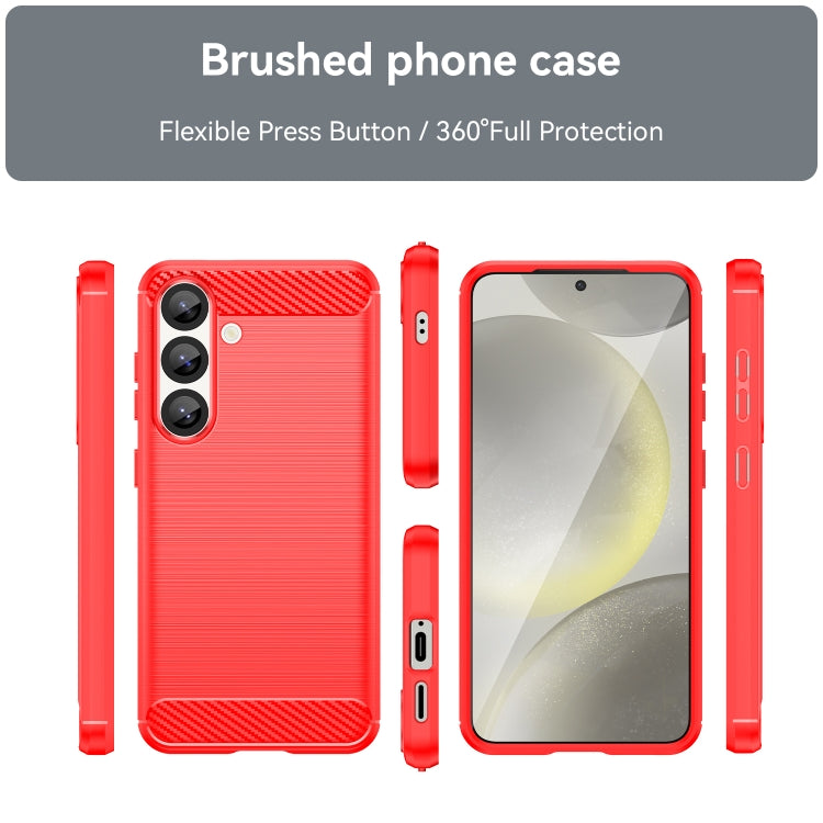 For Samsung Galaxy S25 5G Carbon Fiber Brushed Texture TPU Phone Case