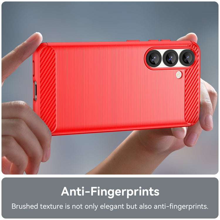 For Samsung Galaxy S25 5G Carbon Fiber Brushed Texture TPU Phone Case