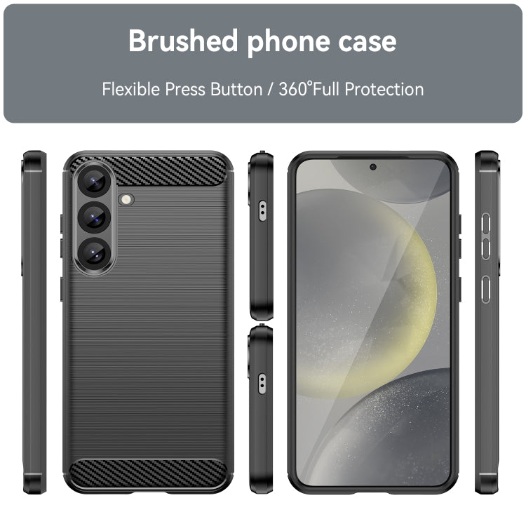 For Samsung Galaxy S25+ 5G Carbon Fiber Brushed Texture TPU Phone Case
