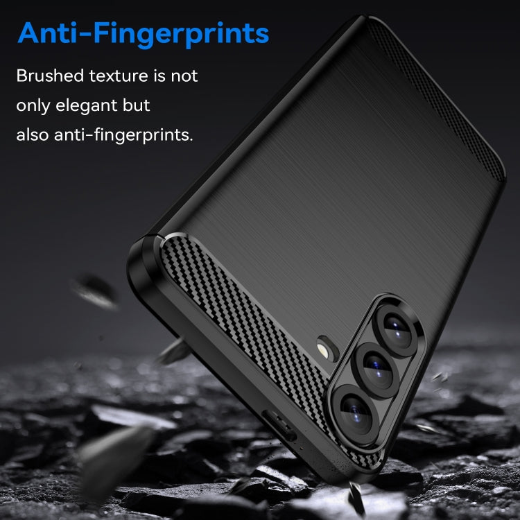 For Samsung Galaxy S25+ 5G Carbon Fiber Brushed Texture TPU Phone Case