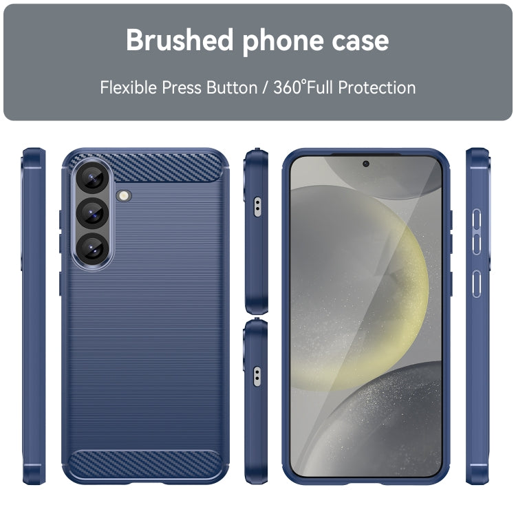 For Samsung Galaxy S25+ 5G Carbon Fiber Brushed Texture TPU Phone Case