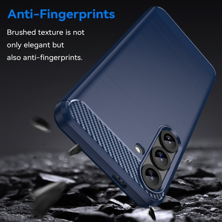 For Samsung Galaxy S25+ 5G Carbon Fiber Brushed Texture TPU Phone Case
