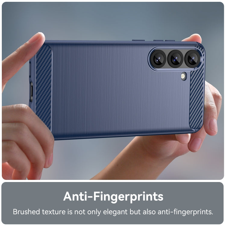 For Samsung Galaxy S25+ 5G Carbon Fiber Brushed Texture TPU Phone Case