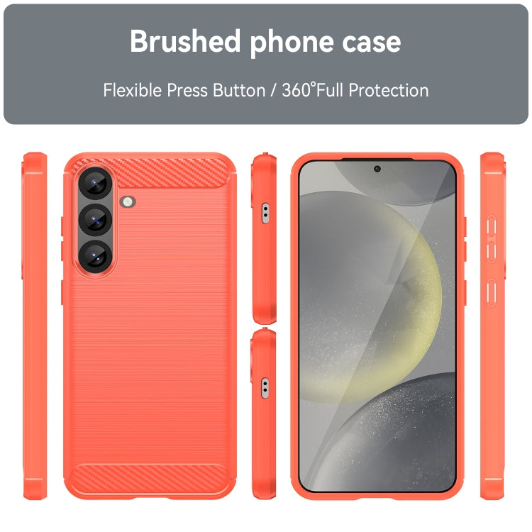 For Samsung Galaxy S25+ 5G Carbon Fiber Brushed Texture TPU Phone Case