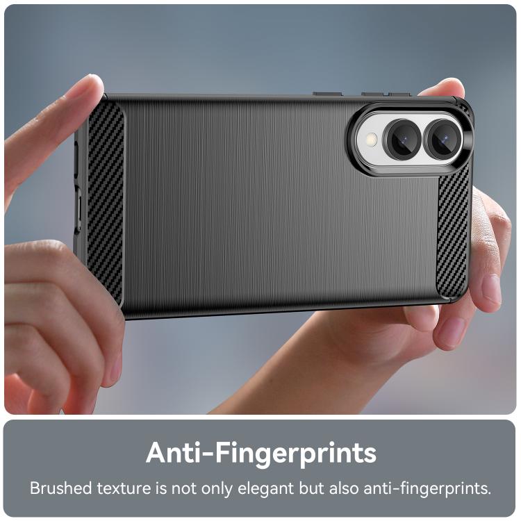 For Samsung Galaxy S25 Edge 5G Carbon Fiber Brushed Texture TPU Phone Case