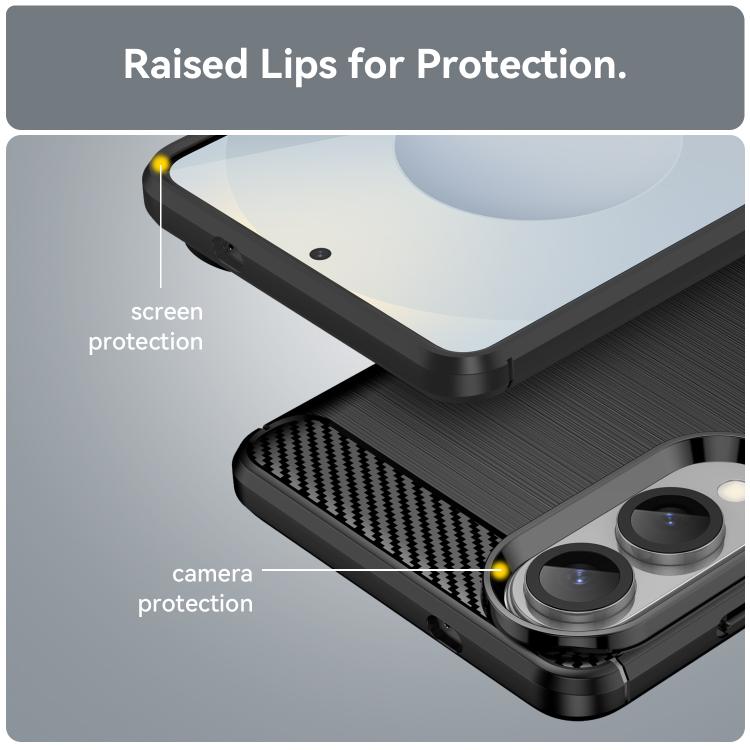 For Samsung Galaxy S25 Edge 5G Carbon Fiber Brushed Texture TPU Phone Case