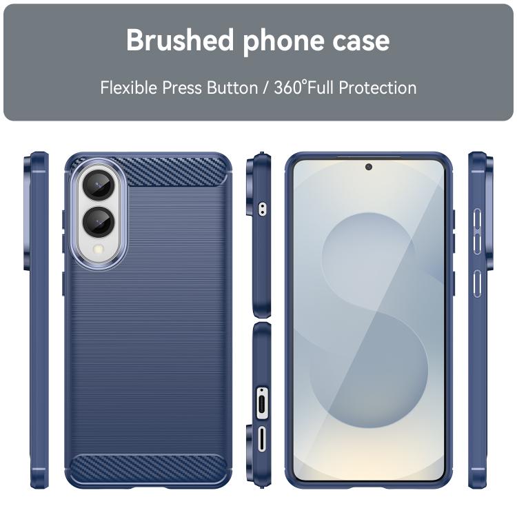 For Samsung Galaxy S25 Edge 5G Carbon Fiber Brushed Texture TPU Phone Case