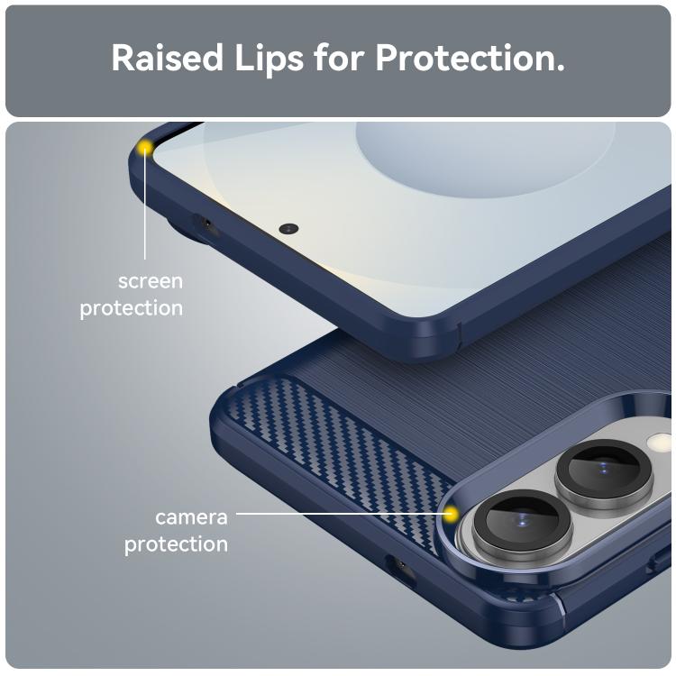 For Samsung Galaxy S25 Edge 5G Carbon Fiber Brushed Texture TPU Phone Case