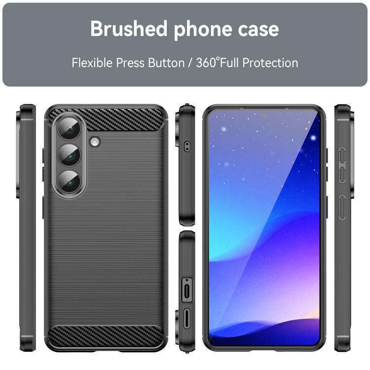 For Samsung Galaxy S26+ 5G Carbon Fiber Brushed Texture TPU Phone Case