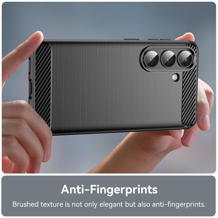 For Samsung Galaxy S26+ 5G Carbon Fiber Brushed Texture TPU Phone Case