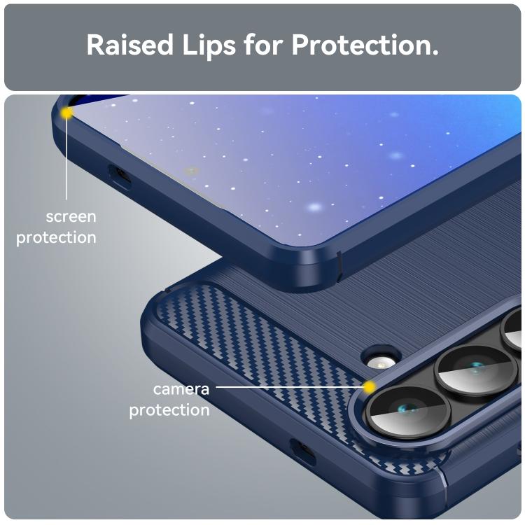 For Samsung Galaxy S26+ 5G Carbon Fiber Brushed Texture TPU Phone Case