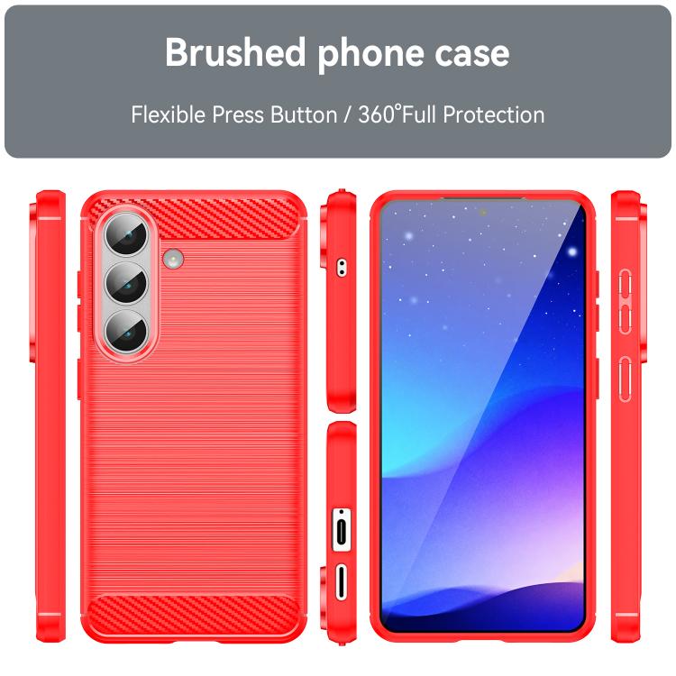 For Samsung Galaxy S26+ 5G Carbon Fiber Brushed Texture TPU Phone Case