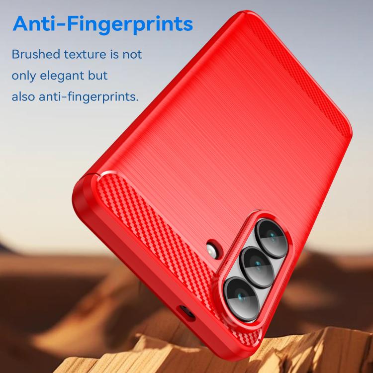 For Samsung Galaxy S26+ 5G Carbon Fiber Brushed Texture TPU Phone Case