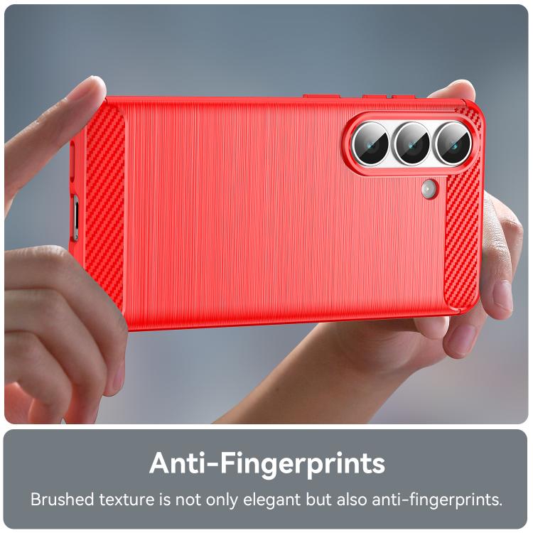 For Samsung Galaxy S26+ 5G Carbon Fiber Brushed Texture TPU Phone Case