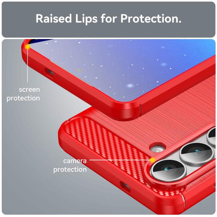 For Samsung Galaxy S26+ 5G Carbon Fiber Brushed Texture TPU Phone Case