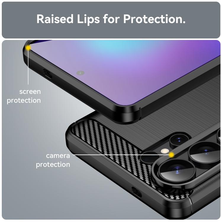 For Samsung Galaxy S26 Ultra 5G Carbon Fiber Brushed Texture TPU Phone Case