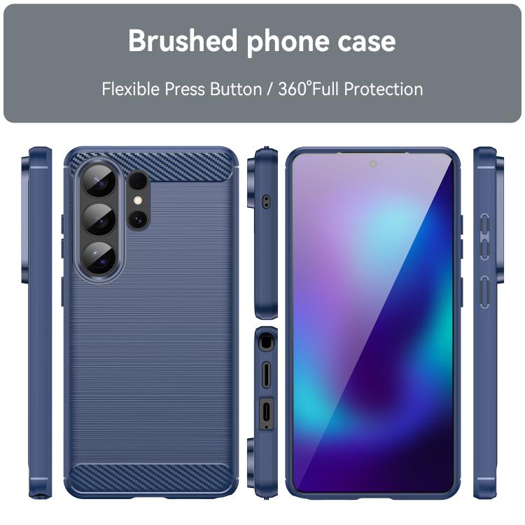 For Samsung Galaxy S26 Ultra 5G Carbon Fiber Brushed Texture TPU Phone Case