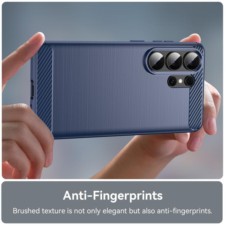 For Samsung Galaxy S26 Ultra 5G Carbon Fiber Brushed Texture TPU Phone Case