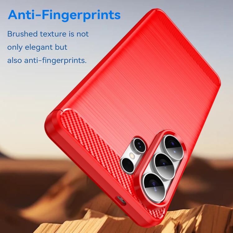 For Samsung Galaxy S26 Ultra 5G Carbon Fiber Brushed Texture TPU Phone Case