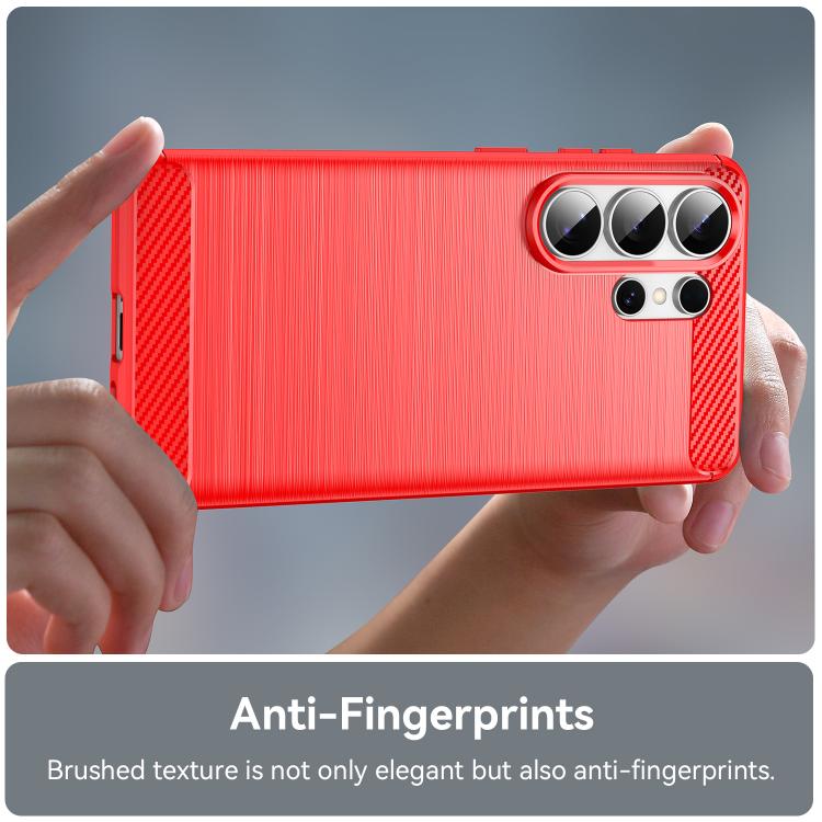 For Samsung Galaxy S26 Ultra 5G Carbon Fiber Brushed Texture TPU Phone Case
